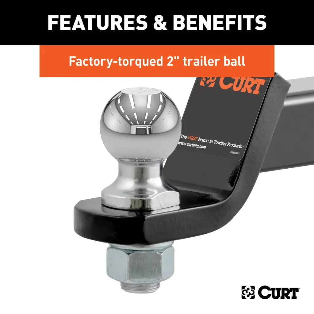 CURT 45036 ball mount with 2-inch hitch ball and pin
